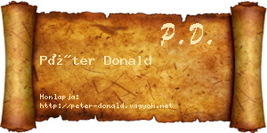 Péter Donald névjegykártya