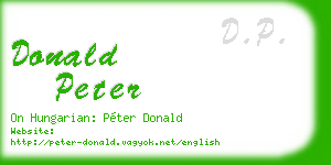donald peter business card